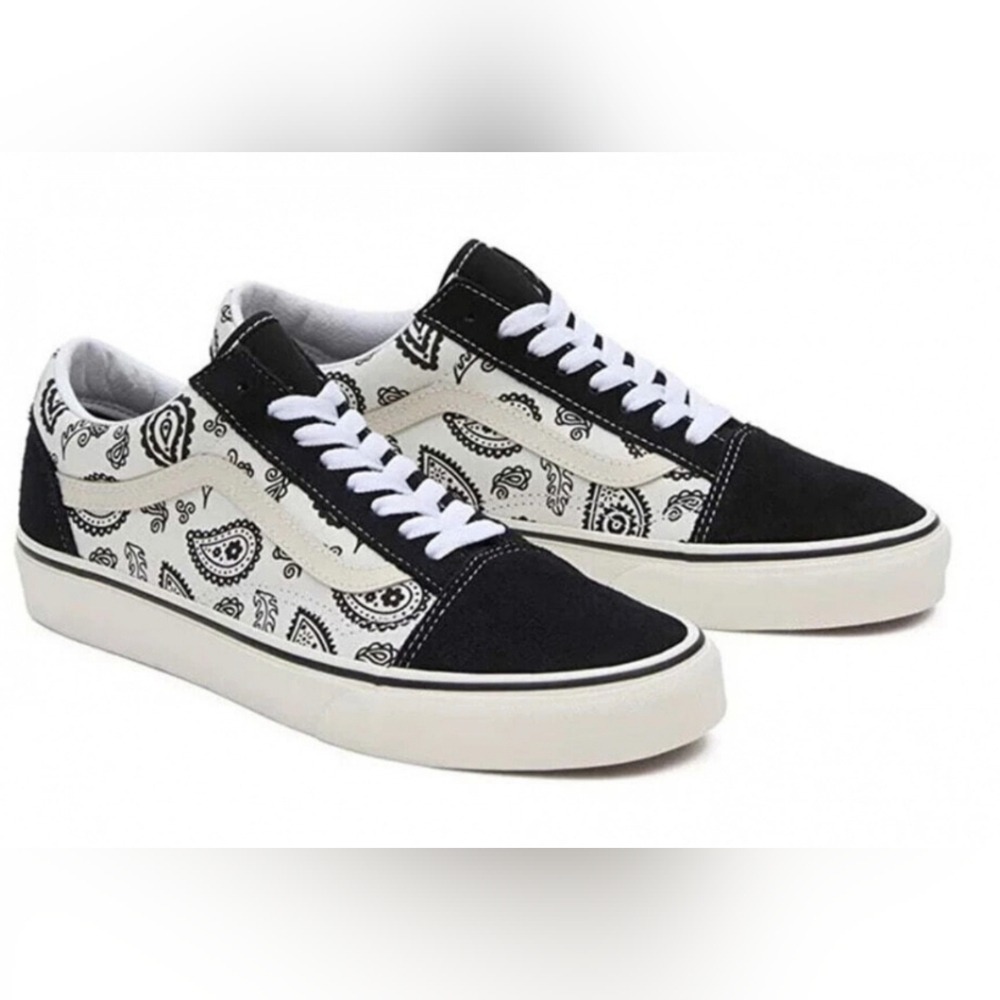 NWT Men's Vans Old Skool Paisley Print Black/White Sneakers. Various Sizes - Picture 5 of 5